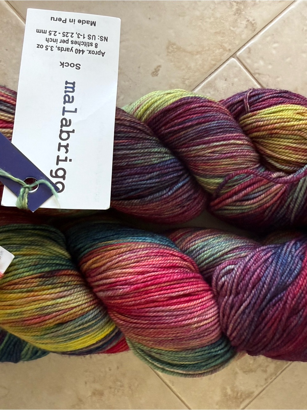 Malabrigo Multicolor Hand-Dyed Yarn - Vibrant Variegated Skein 005 Aniversario - Picture 5 of 5